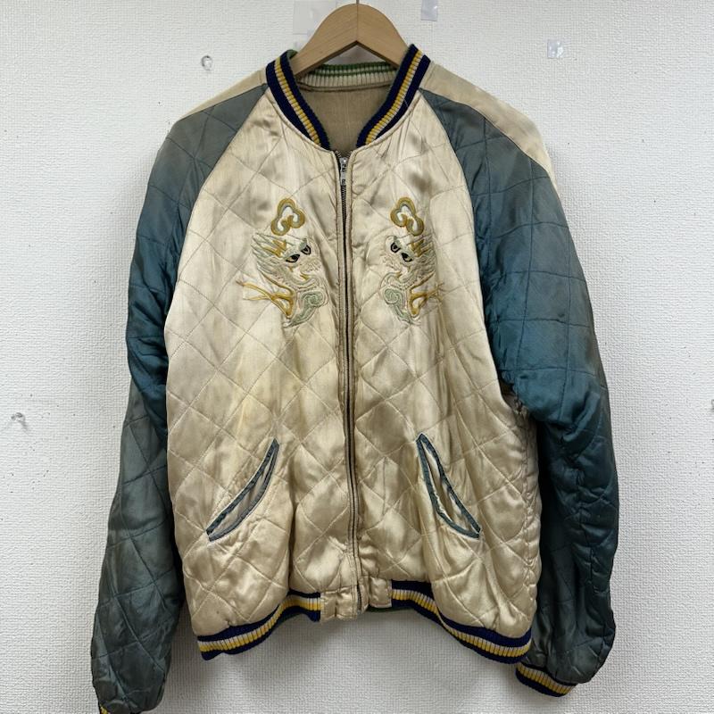 古着 USED ジャケット、上着 ジャンパー、ブルゾン 梵殷 龍 刺繍 リバーシブル キルティング スカジャン M 茶 / ブラウン / brown X ベージュ / ベージュ / beige メンズ USED 古着 中古 50153796