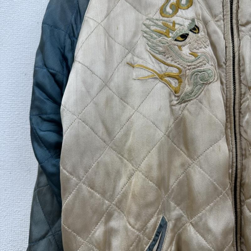 古着 USED ジャケット、上着 ジャンパー、ブルゾン 梵殷 龍 刺繍 リバーシブル キルティング スカジャン M 茶 / ブラウン / brown X ベージュ / ベージュ / beige メンズ USED 古着 中古 50153796