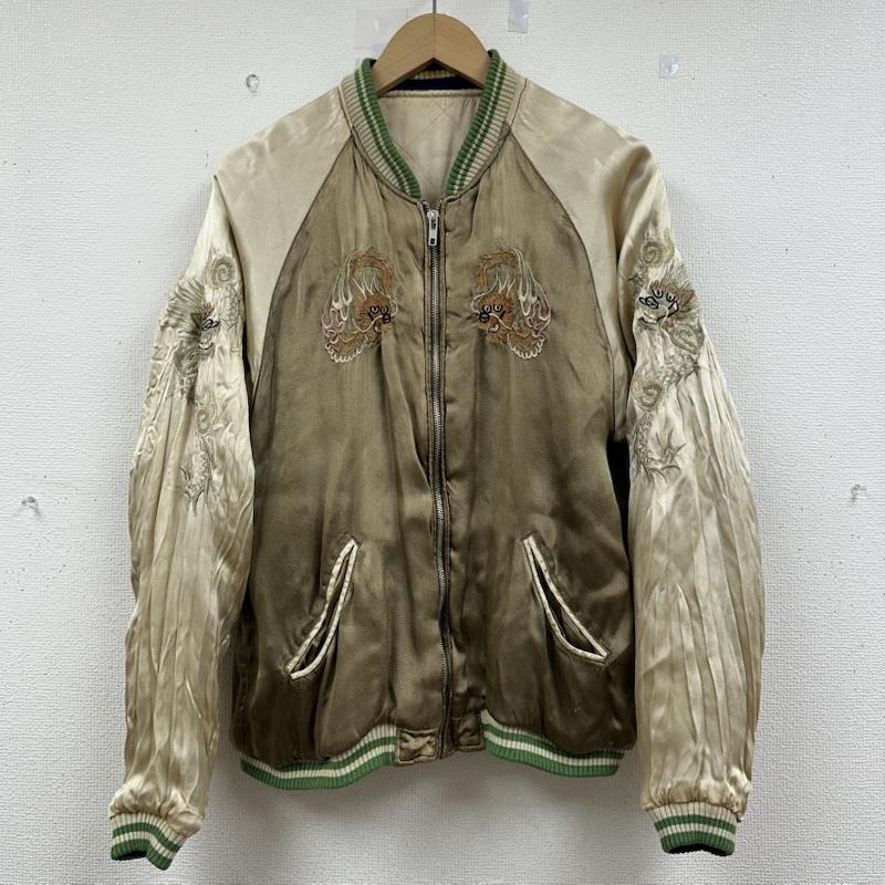 古着 USED ジャケット、上着 ジャンパー、ブルゾン 梵殷 龍 刺繍 リバーシブル キルティング スカジャン M 茶 / ブラウン / brown X ベージュ / ベージュ / beige メンズ USED 古着 中古 50153796