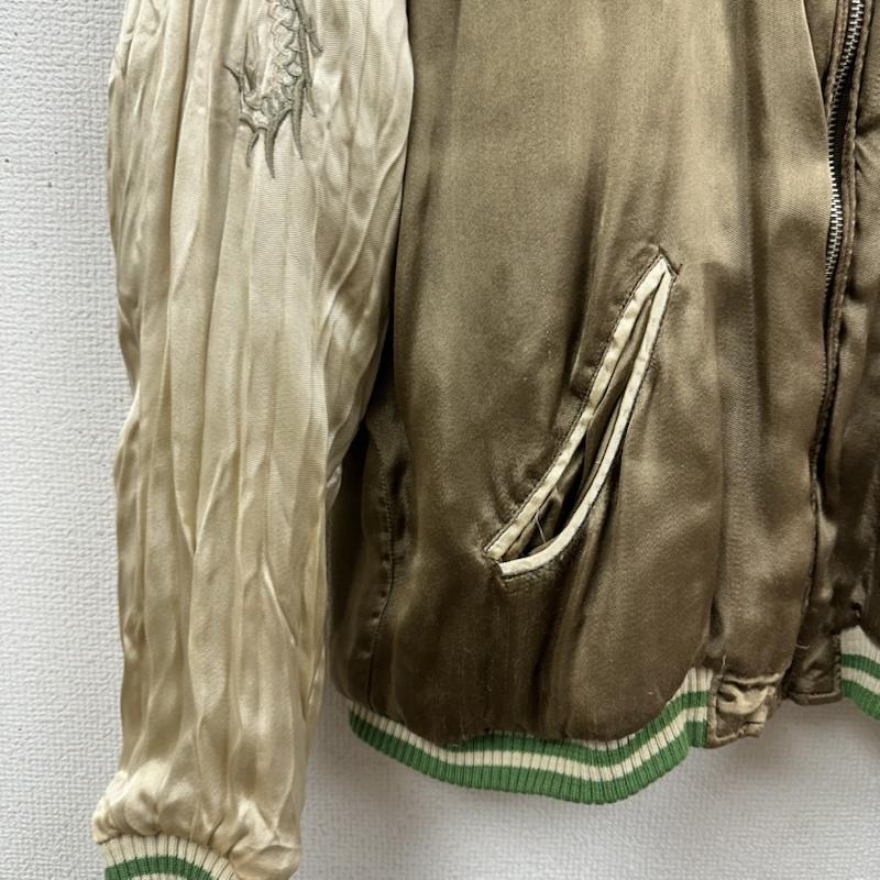 古着 USED ジャケット、上着 ジャンパー、ブルゾン 梵殷 龍 刺繍 リバーシブル キルティング スカジャン M 茶 / ブラウン / brown X ベージュ / ベージュ / beige メンズ USED 古着 中古 50153796