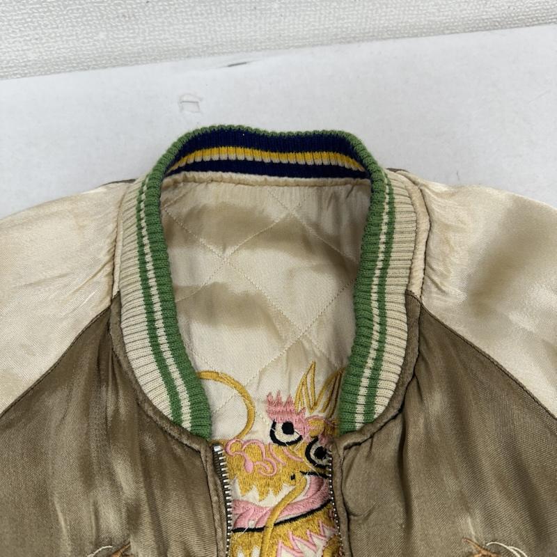 古着 USED ジャケット、上着 ジャンパー、ブルゾン 梵殷 龍 刺繍 リバーシブル キルティング スカジャン M 茶 / ブラウン / brown X ベージュ / ベージュ / beige メンズ USED 古着 中古 50153796