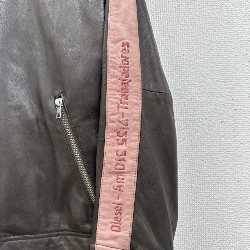 ディーゼル DIESEL ジャケット、上着 レザージャケット 00s スリーライン レザー トラック ジャケット S 茶 / ブラウン / brown メンズ USED 古着 中古 50153805