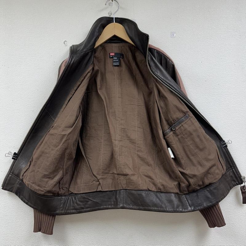ディーゼル DIESEL ジャケット、上着 レザージャケット 00s スリーライン レザー トラック ジャケット S 茶 / ブラウン / brown メンズ USED 古着 中古 50153805