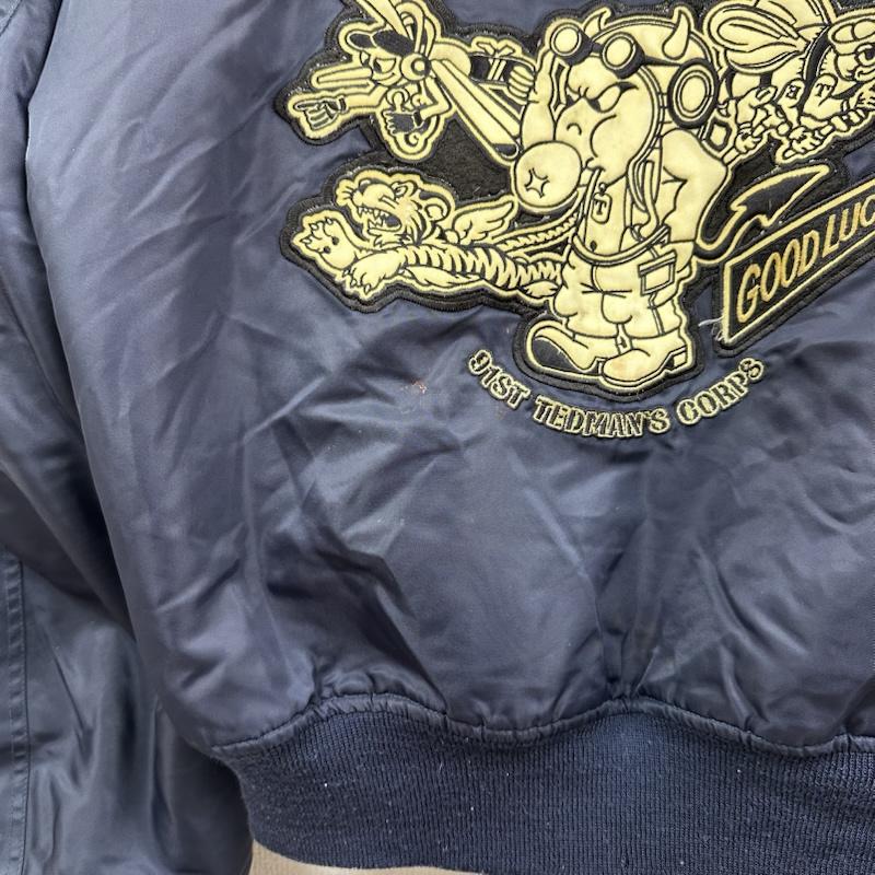 テッドマン TEDMAN ジャケット、上着 フライトジャケット TED COMPANY MA-1 フライト ジャケット ワッペン 42 紺 / ネイビー / navy メンズ USED 古着 中古 50153807