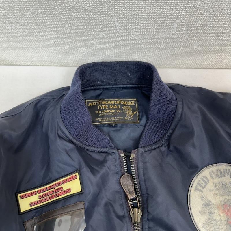 テッドマン TEDMAN ジャケット、上着 フライトジャケット TED COMPANY MA-1 フライト ジャケット ワッペン 42 紺 / ネイビー / navy メンズ USED 古着 中古 50153807