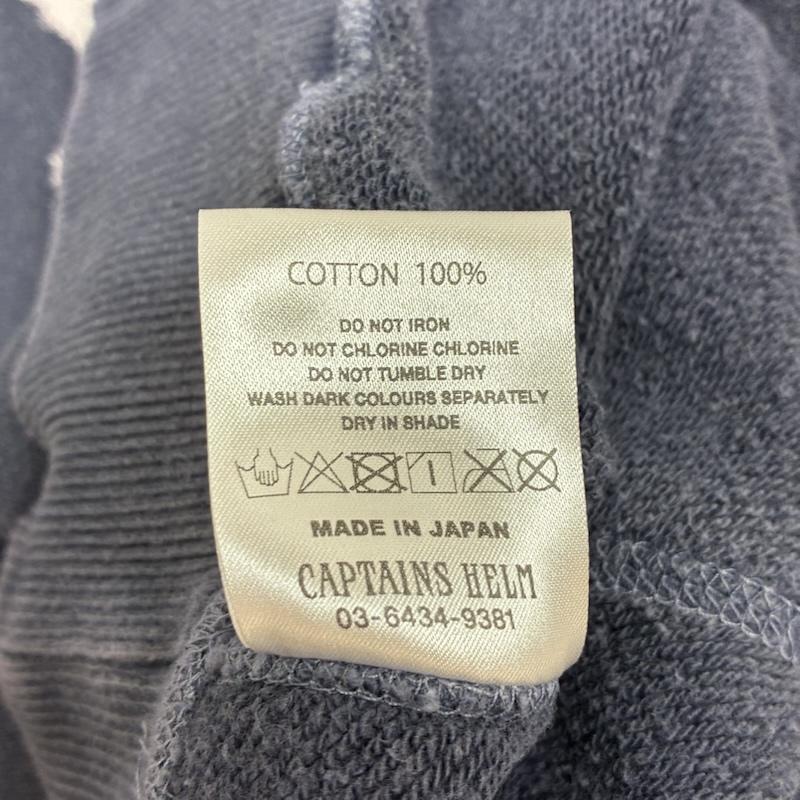 キャプテンズヘルム Captains Helm トレーナー 長袖 STILL GOD AGING SWEAT ピグメントダイ カットオフ スウェット トレーナー CH17 AW-T08 L ダメージ加工 X ロゴ、文字 紺 / ネイビー / navy メンズ USED 古着 中古 50153815