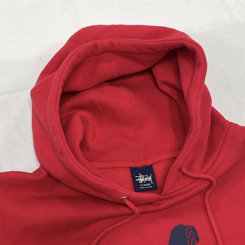 ステューシー STUSSY パーカー 長袖 LA プリント プルオーバー フーディー パーカー ロサンゼルス ヴィンテージ オールド OLD L プリント 赤 / レッド / red X 紺 / ネイビー / navy メンズ USED 古着 中古 50153832