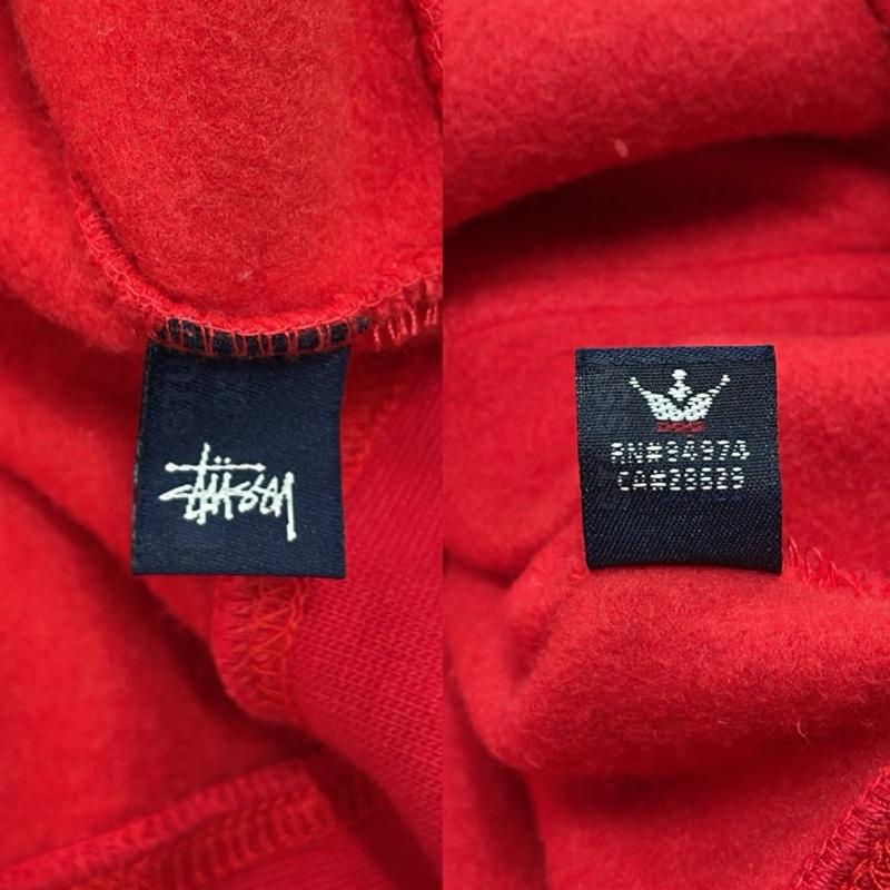 ステューシー STUSSY パーカー 長袖 LA プリント プルオーバー フーディー パーカー ロサンゼルス ヴィンテージ オールド OLD L プリント 赤 / レッド / red X 紺 / ネイビー / navy メンズ USED 古着 中古 50153832