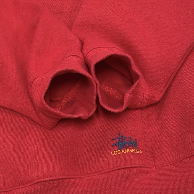 ステューシー STUSSY パーカー 長袖 LA プリント プルオーバー フーディー パーカー ロサンゼルス ヴィンテージ オールド OLD L プリント 赤 / レッド / red X 紺 / ネイビー / navy メンズ USED 古着 中古 50153832