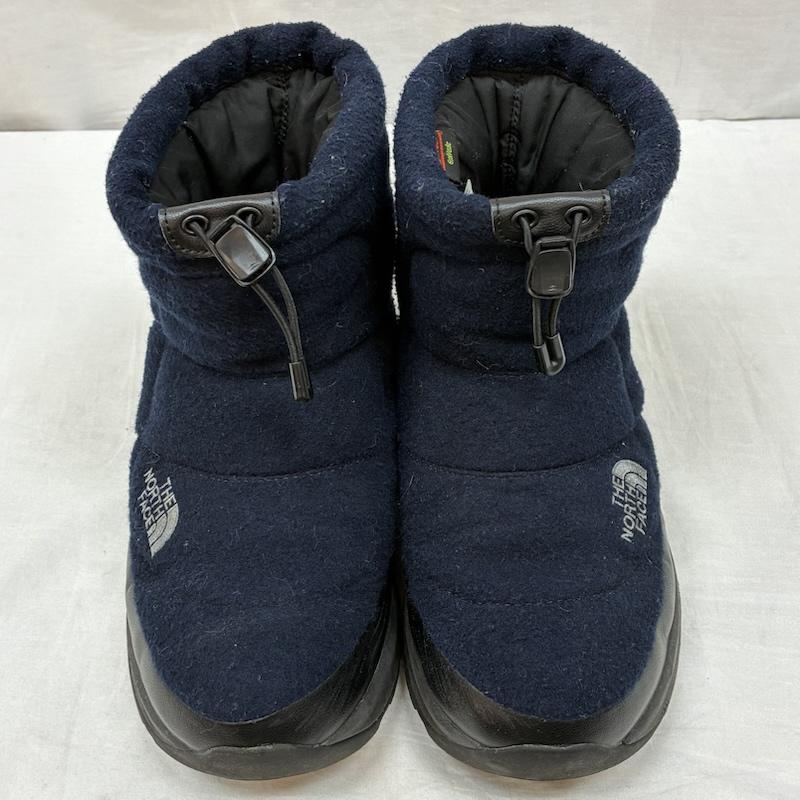 ザノースフェイス THE NORTH FACE ブーツ ショートブーツ NUPTSE BOOTIE WOOL V SHORT ヌプシ ブーティー ウール V ショート NF51979 26.0cm ロゴ、文字 X 刺繍 紺 / ネイビー / navy メンズ USED 古着 中古 50153841