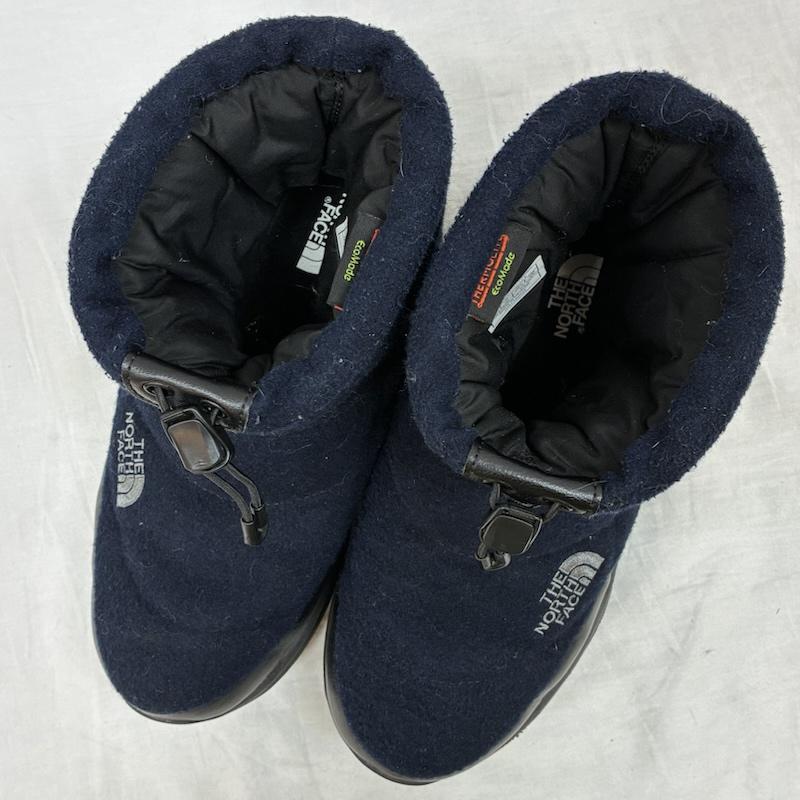 ザノースフェイス THE NORTH FACE ブーツ ショートブーツ NUPTSE BOOTIE WOOL V SHORT ヌプシ ブーティー ウール V ショート NF51979 26.0cm ロゴ、文字 X 刺繍 紺 / ネイビー / navy メンズ USED 古着 中古 50153841