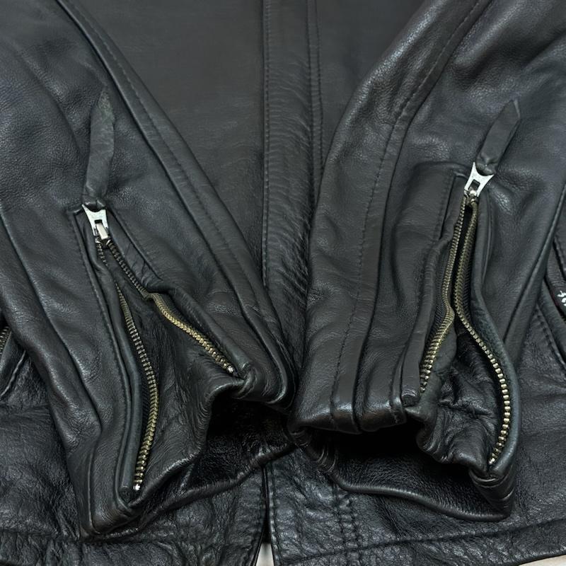 ショット schott ジャケット、上着 ジャンパー、ブルゾン CLASSIC RACER JACKET クラシック レーサー レザー ジャケット 3101010 シングル ライダース S ワンポイント X ロゴ、文字 X チェック 黒 / ブラック / black メンズ USED 古着 中古 50153851