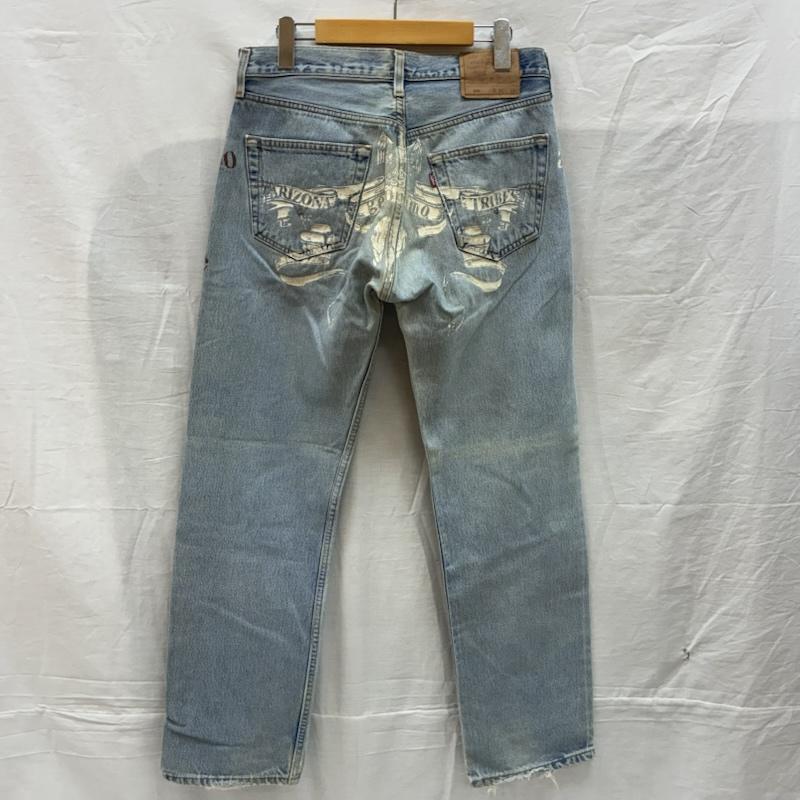 リーバイス Levi s パンツ デニム、ジーンズ 501 メキシコ製 00s ジェロニモ geronimo ペイント ストレート デニムパンツ 32インチ ロゴ、文字 メンズ USED 古着 中古 50153852
