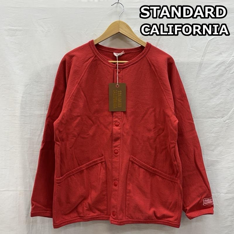 スタンダード カリフォルニア STANDARD CALIFORNIA カーディガン 長袖 コットン スウェット カーディガン クルーネック SD US COTTON SWEAT CARDIGAN S 赤 / レッド / red メンズ USED 古着 中古 50153866