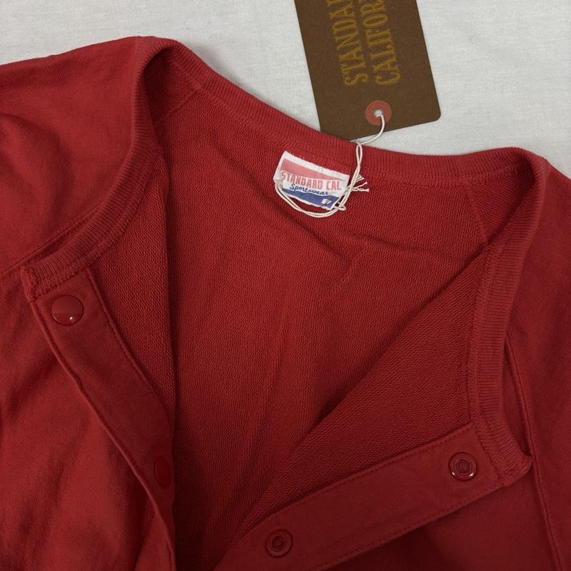 スタンダード カリフォルニア STANDARD CALIFORNIA カーディガン 長袖 コットン スウェット カーディガン クルーネック SD US COTTON SWEAT CARDIGAN S 赤 / レッド / red メンズ USED 古着 中古 50153866