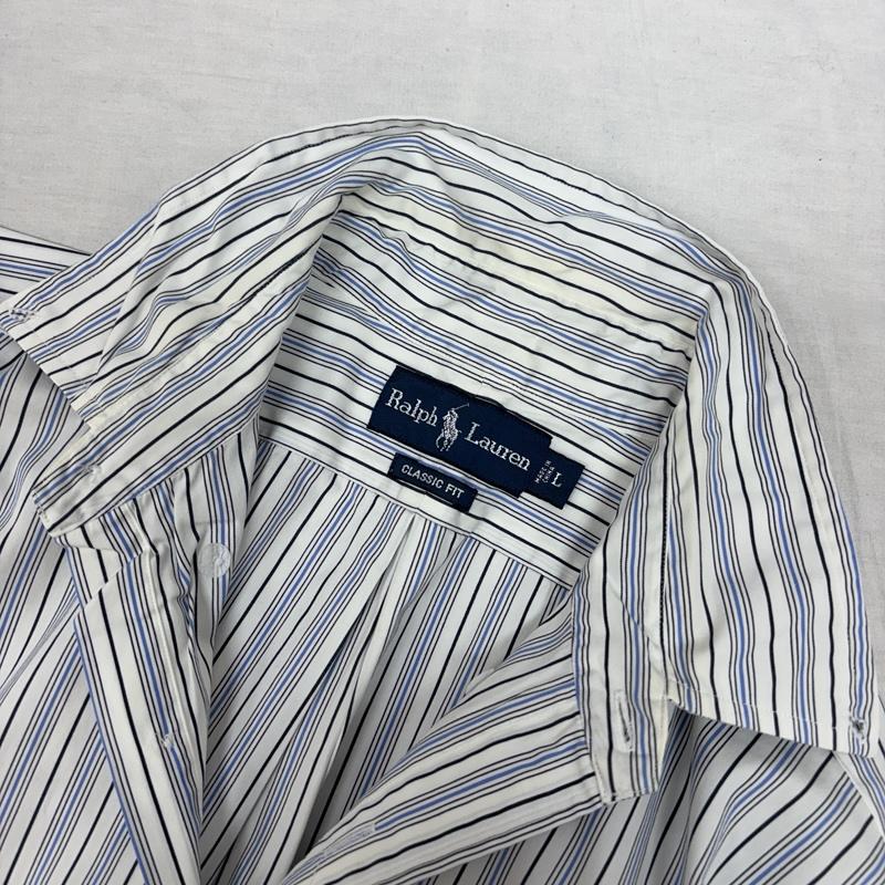 ラルフローレン RALPHLAUREN シャツ、ブラウス 長袖 インパクト21期 CLASSIC FIT ストライプ柄 長袖 ボタンダウン シャツ L ストライプ メンズ USED 古着 中古 50153872
