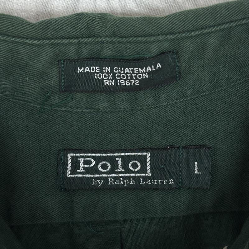 ポロバイラルフローレン Polo by RALPH LAUREN シャツ、ブラウス 長袖 80年代 ビンテージ 緑タグ 長袖 ボタンダウン シャツ 80s VINTAGE L 緑 / グリーン / green レディース USED 古着 中古 50153875