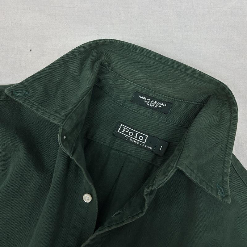 ポロバイラルフローレン Polo by RALPH LAUREN シャツ、ブラウス 長袖 80年代 ビンテージ 緑タグ 長袖 ボタンダウン シャツ 80s VINTAGE L 緑 / グリーン / green レディース USED 古着 中古 50153875
