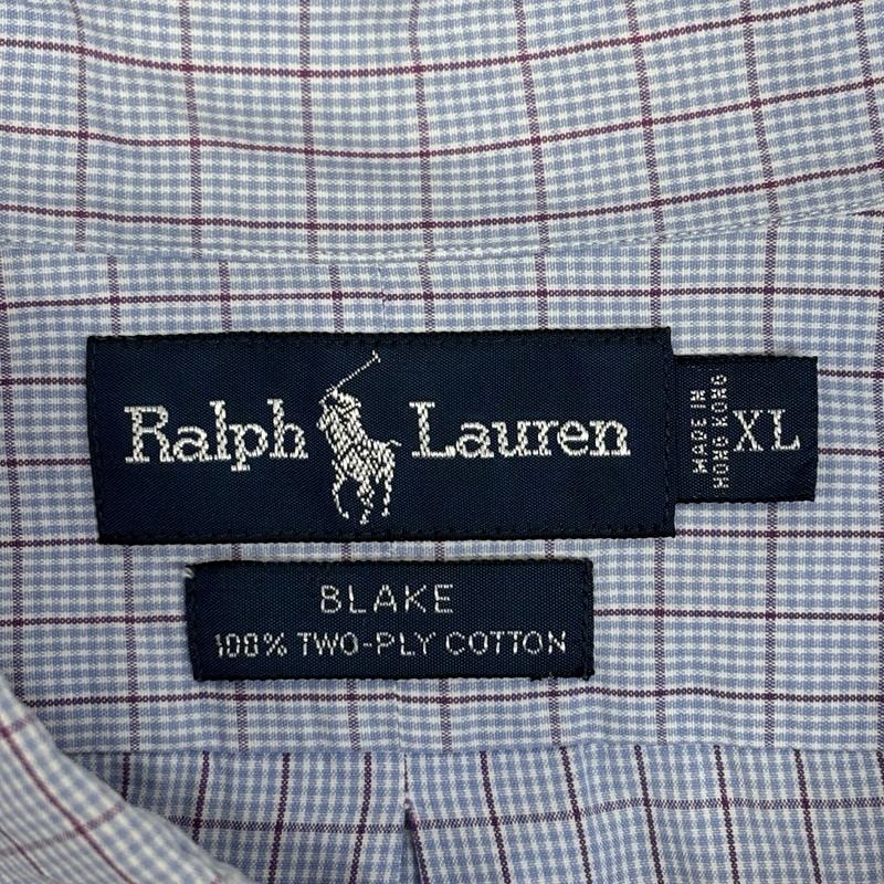 ラルフローレン RALPHLAUREN シャツ、ブラウス 長袖 90年代 ビンテージ BLAKE チェック柄 ビッグサイズ 長袖 ボタンダウン シャツ 90s VINTAGE XL チェック メンズ USED 古着 中古 50153878