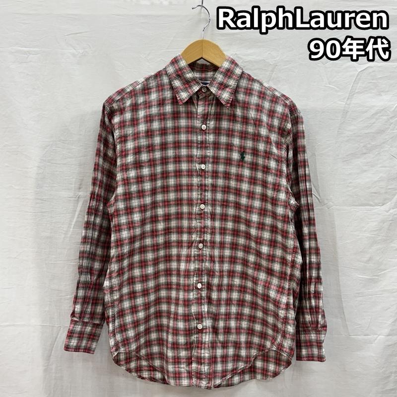 ラルフローレン RALPHLAUREN シャツ、ブラウス 長袖 90年代 ビンテージ POLO SPORT インパクト21期 チェック 長袖 シャツ 90s VINTAGE 7号 チェック レディース USED 古着 中古 50153879