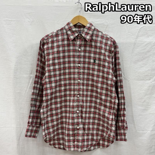 ラルフローレン RALPHLAUREN シャツ、ブラウス 長袖 90年代 ビンテージ POLO SPORT インパクト21期 チェック 長袖 シャツ 90s VINTAGE 7号 チェック レディース USED 古着 中古 50153879