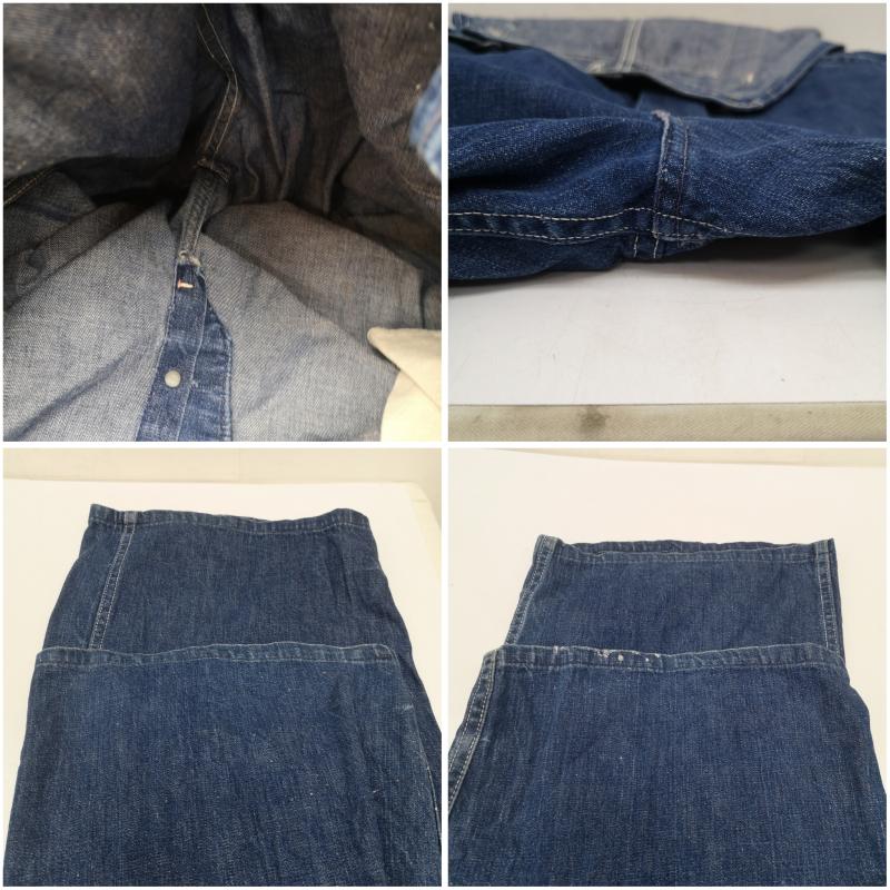 ヴィンテージ VINTAGE サロペット・オーバーオール サロペット、オーバーオール 40s 大戦モデル デニム オーバーオール 月桂樹 ドーナツ ボタン PARVA 金具 インディゴ / インディゴ / Indigo メンズ USED 古着 中古 50153911