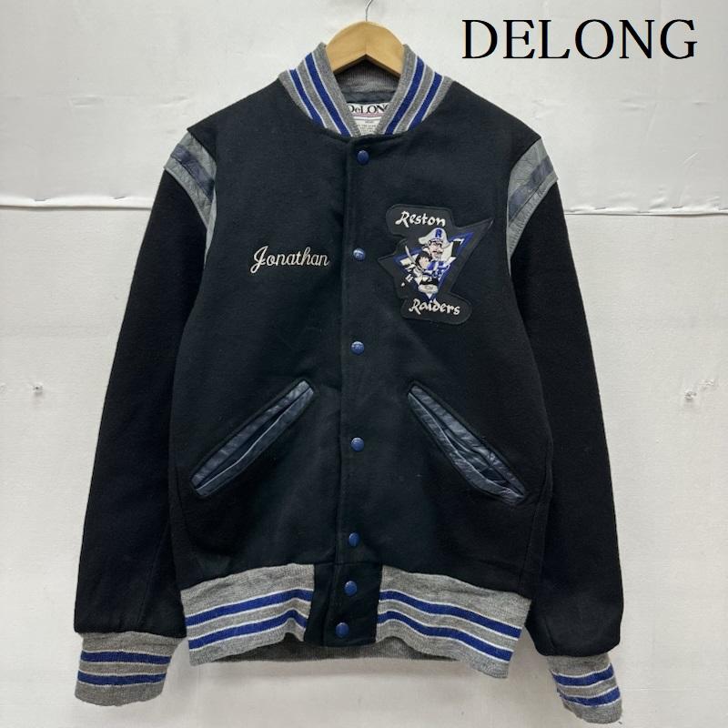 デロング DELONG ジャケット、上着 ジャンパー、ブルゾン 90s Raiders ウール スタジャン XS 黒 / ブラック / black メンズ USED 古着 中古 50153949