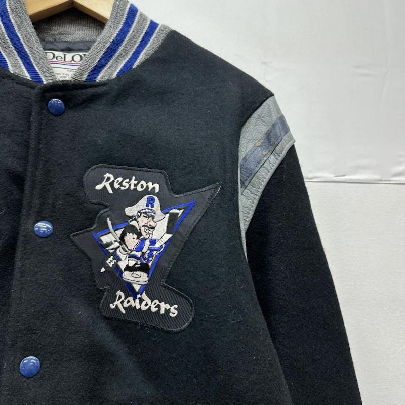 デロング DELONG ジャケット、上着 ジャンパー、ブルゾン 90s Raiders ウール スタジャン XS 黒 / ブラック / black メンズ USED 古着 中古 50153949