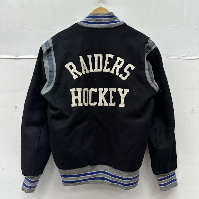 デロング DELONG ジャケット、上着 ジャンパー、ブルゾン 90s Raiders ウール スタジャン XS 黒 / ブラック / black メンズ USED 古着 中古 50153949