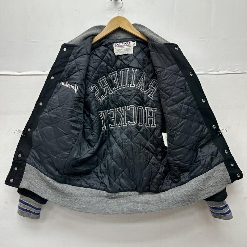 デロング DELONG ジャケット、上着 ジャンパー、ブルゾン 90s Raiders ウール スタジャン XS 黒 / ブラック / black メンズ USED 古着 中古 50153949