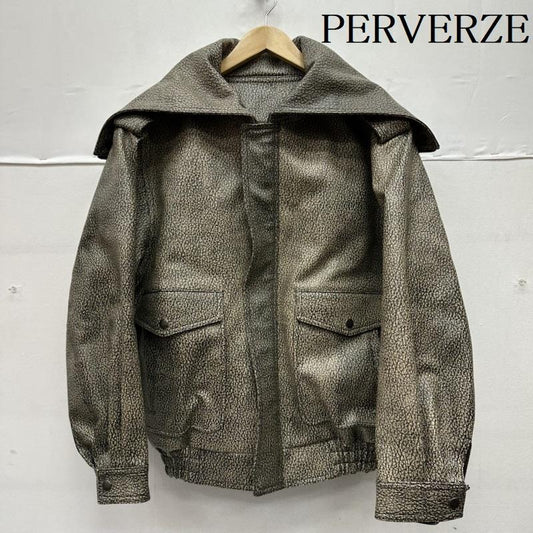 パーバーズ PERVERZE ジャケット、上着 レザージャケット フェイク レザー セーラー ジャケット - ベージュ / ベージュ / beige レディース USED 古着 中古 50153966