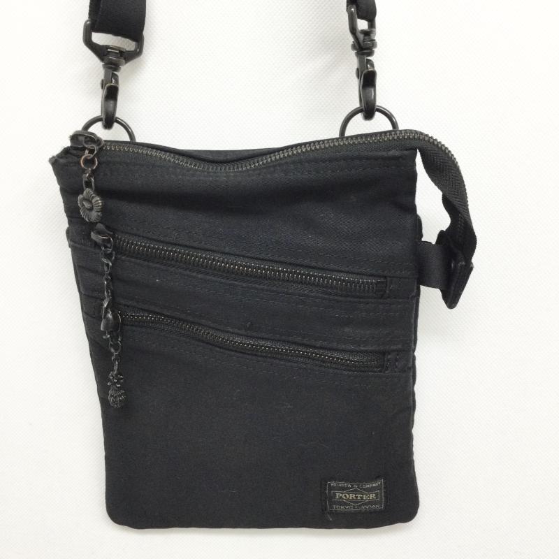 ポーター PORTER ショルダーバッグ ショルダーバッグ ALOHA PORTER アロハポーター　ミニショルダーバッグ　ハイビスカス柄　サコッシュ - 総柄 黒 / ブラック / black メンズ USED 古着 中古 50153969