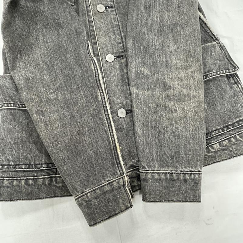 コムデギャルソン COMME des GARCONS ジャケット、上着 ジャケット、ブレザー tricot トリコ ブラック デニム ジャケット ビーズ 刺繍 フラワー 花柄 ノーカラー グランジ M 無地 X 刺繍 黒 / ブラック / black レディース USED 古着 中古 50153980