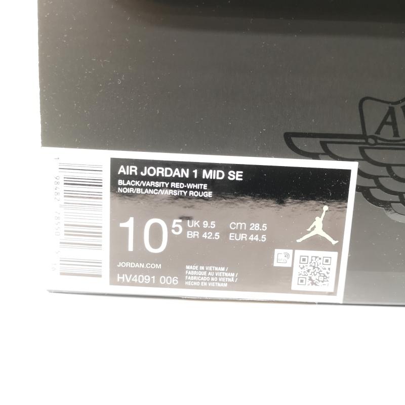 ナイキ NIKE スニーカー スニーカー AIR JORDAN エアジョーダン 1 MID SE HV4091-006 28.5cm 黒 / ブラック / black X 白 / ホワイト / white X 赤 / レッド / red メンズ USED 古着 中古 50153991