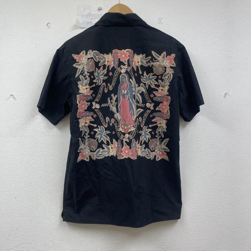 クライミー CRIMIE シャツ、ブラウス 半袖 マリア プリント ワッペン ワーク コットン シャツ M 黒 / ブラック / black メンズ USED 古着 中古 50154025