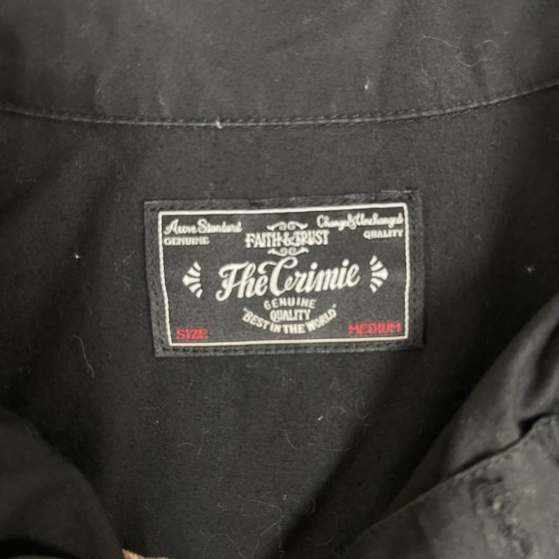 クライミー CRIMIE シャツ、ブラウス 半袖 マリア プリント ワッペン ワーク コットン シャツ M 黒 / ブラック / black メンズ USED 古着 中古 50154025