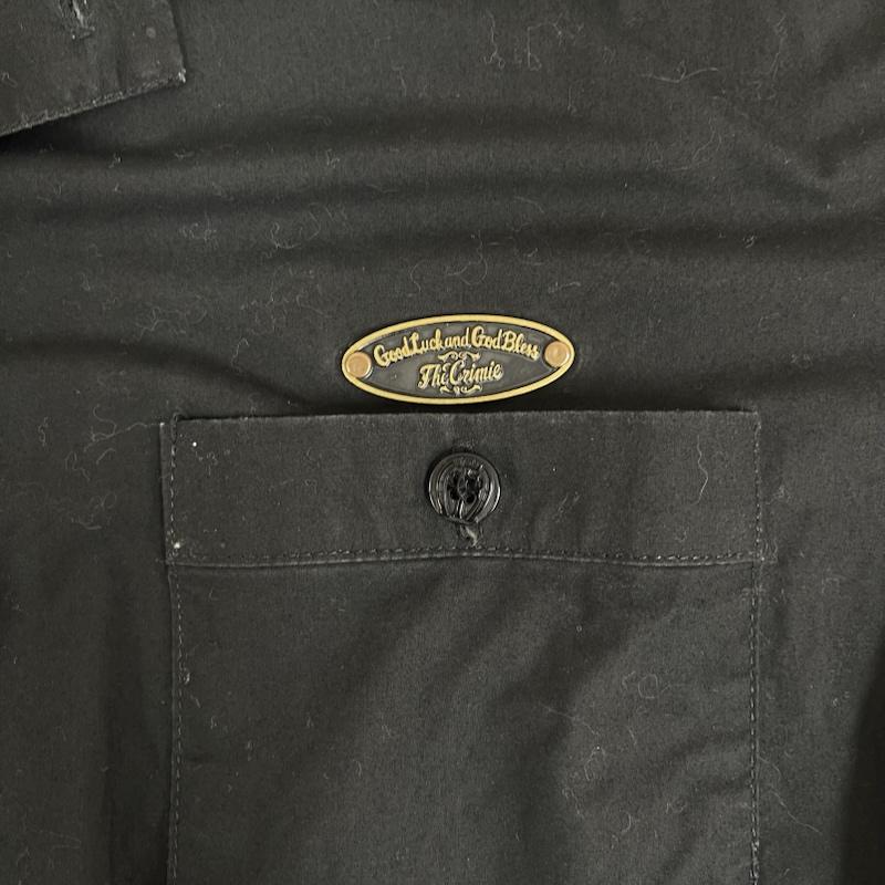 クライミー CRIMIE シャツ、ブラウス 半袖 マリア プリント ワッペン ワーク コットン シャツ M 黒 / ブラック / black メンズ USED 古着 中古 50154025