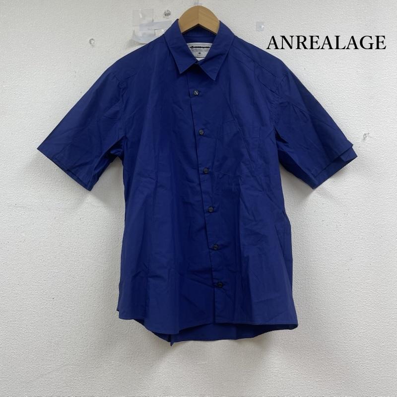 アンリアレイジ ANREALAGE シャツ、ブラウス 半袖 切替 コットン シャツ 40 紺 / ネイビー / navy メンズ USED 古着 中古 50154028