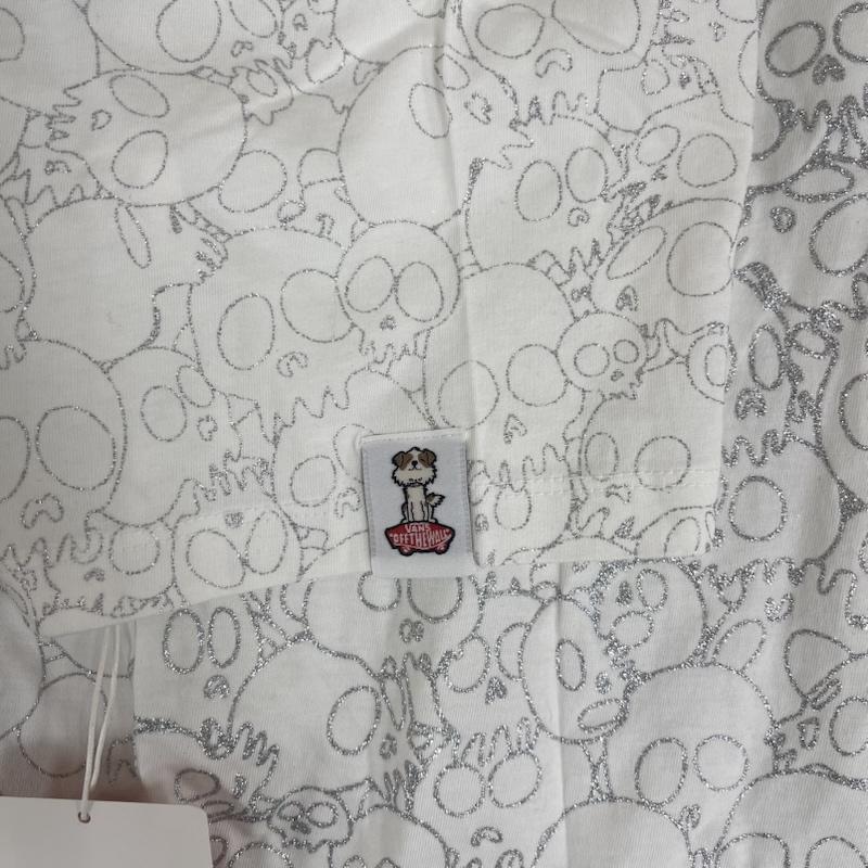 バンズ VANS Tシャツ 半袖 村上隆 スカル ドクロ ラメ T シャツ S 白 / ホワイト / white メンズ USED 古着 中古 50154032