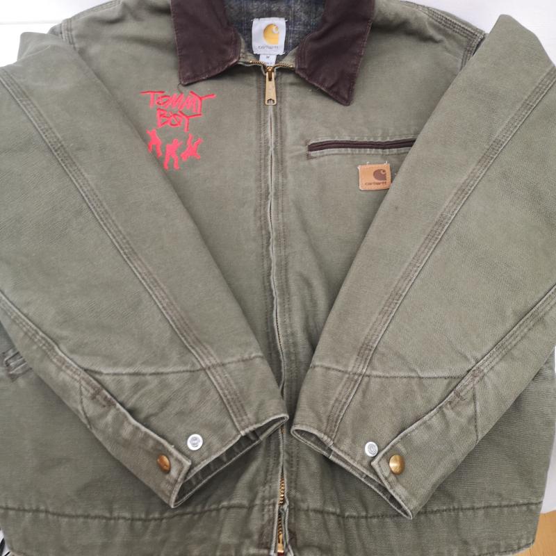 カーハート Carhartt ジャケット、上着 ジャンパー、ブルゾン TOMMY BOY STUSSY メキシコ製 Detroit デトロイト ジャケット J97 ARG M カーキオリーブ / カーキオリーブ / メンズ USED 古着 中古 50154080