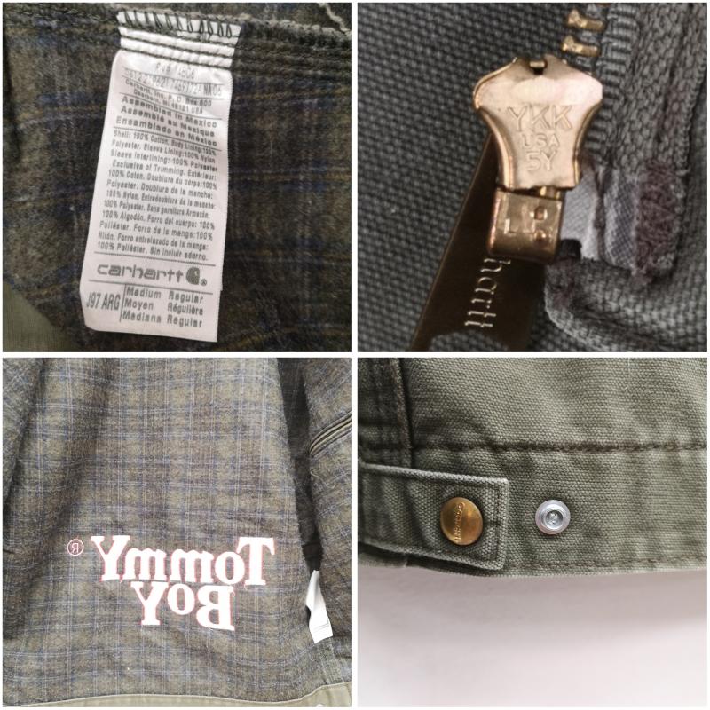 カーハート Carhartt ジャケット、上着 ジャンパー、ブルゾン TOMMY BOY STUSSY メキシコ製 Detroit デトロイト ジャケット J97 ARG M カーキオリーブ / カーキオリーブ / メンズ USED 古着 中古 50154080