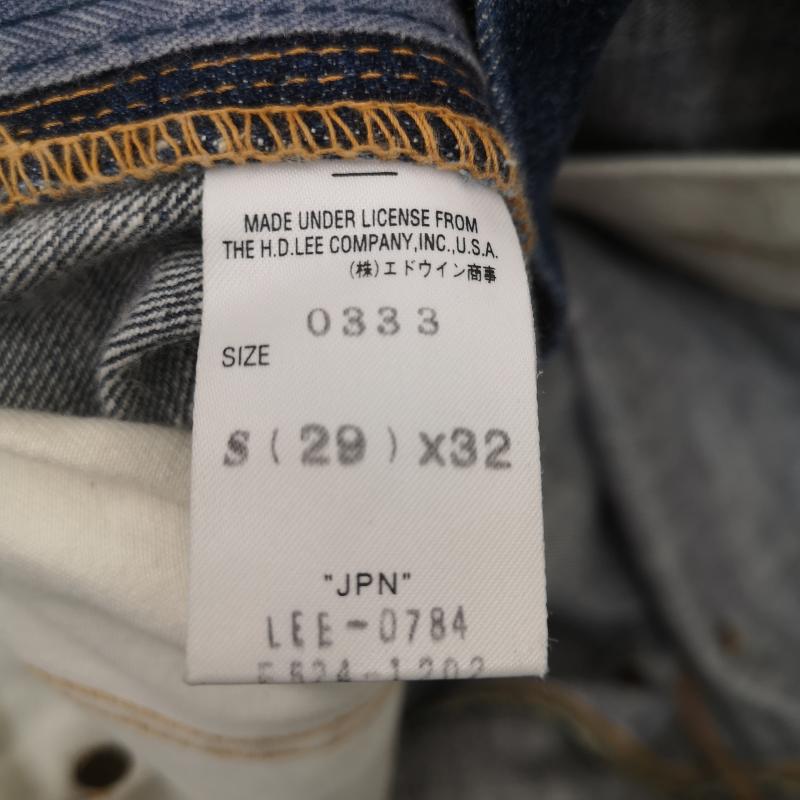 リー Lee パンツ デニム、ジーンズ 30s 復刻 立体裁断 デニム パンツ 0333 日本製 Gripper Zipper 逆パッチ 29インチ インディゴ / インディゴ / Indigo メンズ USED 古着 中古 50154083