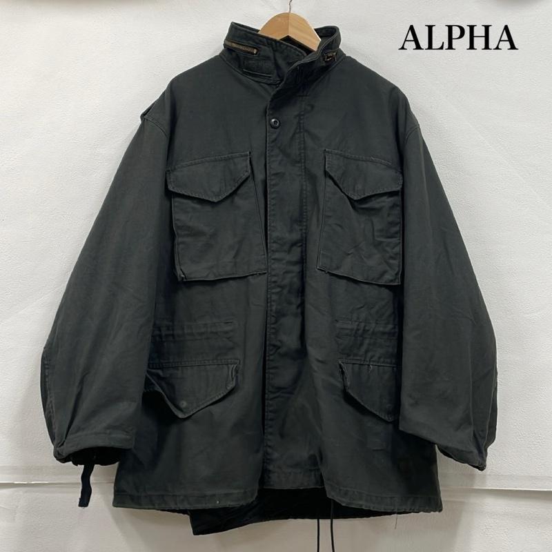 アルファ ALPHA ジャケット、上着 ジャンパー、ブルゾン USA製 M-65 フィールドジャケット ヴィンテージ キルティング ライナー 付き scovill ジップ L 無地 黒 / ブラック / black メンズ USED 古着 中古 50154092