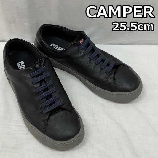 カンペール CAMPER スニーカー スニーカー K100479-001 Peu Touring ペウツーリング レザー ローカット スニーカー 25.5cm 黒 / ブラック / black X 灰 / グレー / gray メンズ USED 古着 中古 50154095