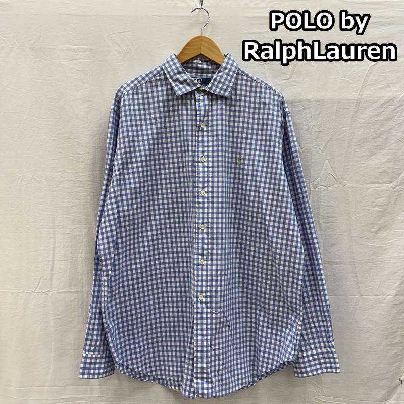 ポロバイラルフローレン Polo by RALPH LAUREN シャツ、ブラウス 長袖 WESTERTON ギンガムチェック ビッグサイズ 長袖 シャツ XL 白 / ホワイト / white X 水色 / ライトブルー / メンズ USED 古着 中古 50154104