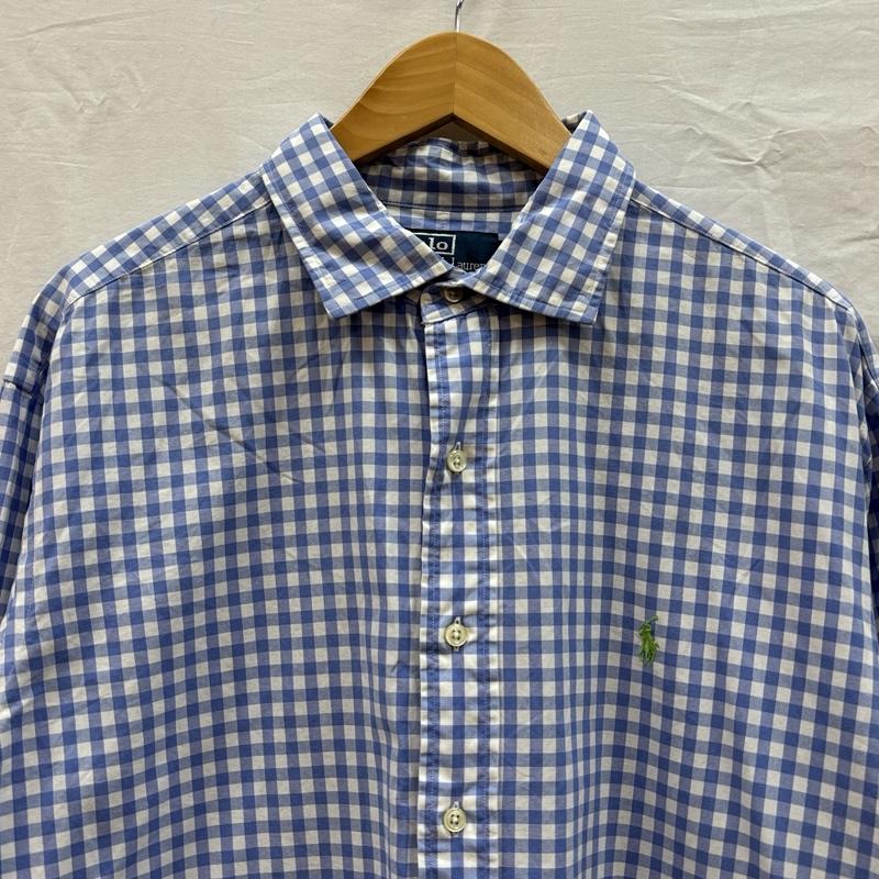 ポロバイラルフローレン Polo by RALPH LAUREN シャツ、ブラウス 長袖 WESTERTON ギンガムチェック ビッグサイズ 長袖 シャツ XL 白 / ホワイト / white X 水色 / ライトブルー / メンズ USED 古着 中古 50154104