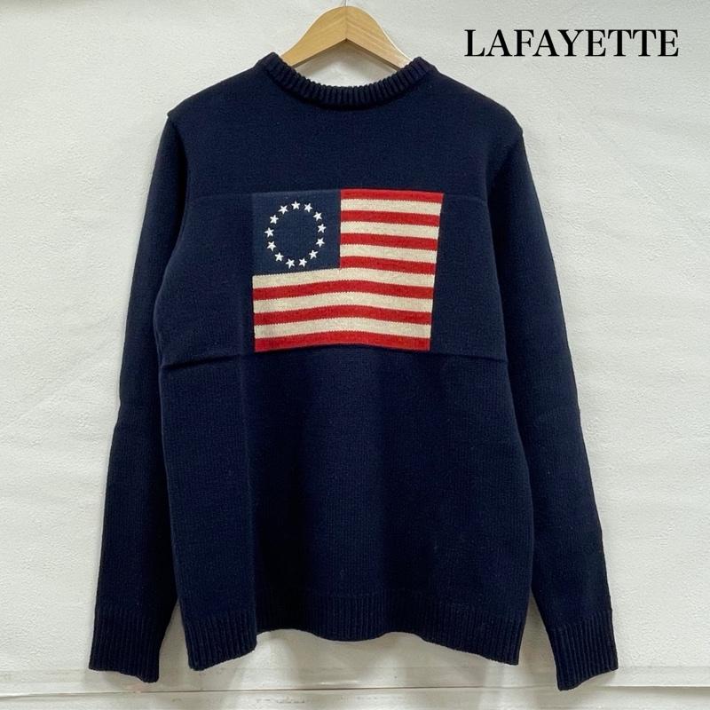 ラファイエット Lafayette ニット、セーター 長袖 アメリカ 国旗 クルーネック セーター ニット USA ウール M 刺繍 紺 / ネイビー / navy X 赤 / レッド / red X アイボリー / アイボリー / メンズ USED 古着 中古 50154113