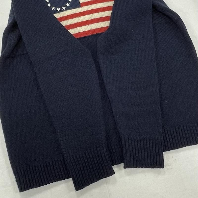 ラファイエット Lafayette ニット、セーター 長袖 アメリカ 国旗 クルーネック セーター ニット USA ウール M 刺繍 紺 / ネイビー / navy X 赤 / レッド / red X アイボリー / アイボリー / メンズ USED 古着 中古 50154113