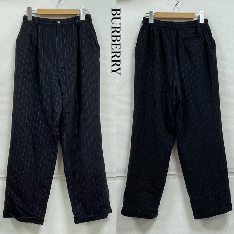 バーバリーズ BURBERRYS パンツ スラックス 90 s スラックス ウール パンツ 三陽商会 ゴルフ 日本製 ヴィンテージ ストライプ ジッパーフライ L ストライプ 紺 / ネイビー / navy X 白 / ホワイト / white レディース USED 古着 中古 50154128