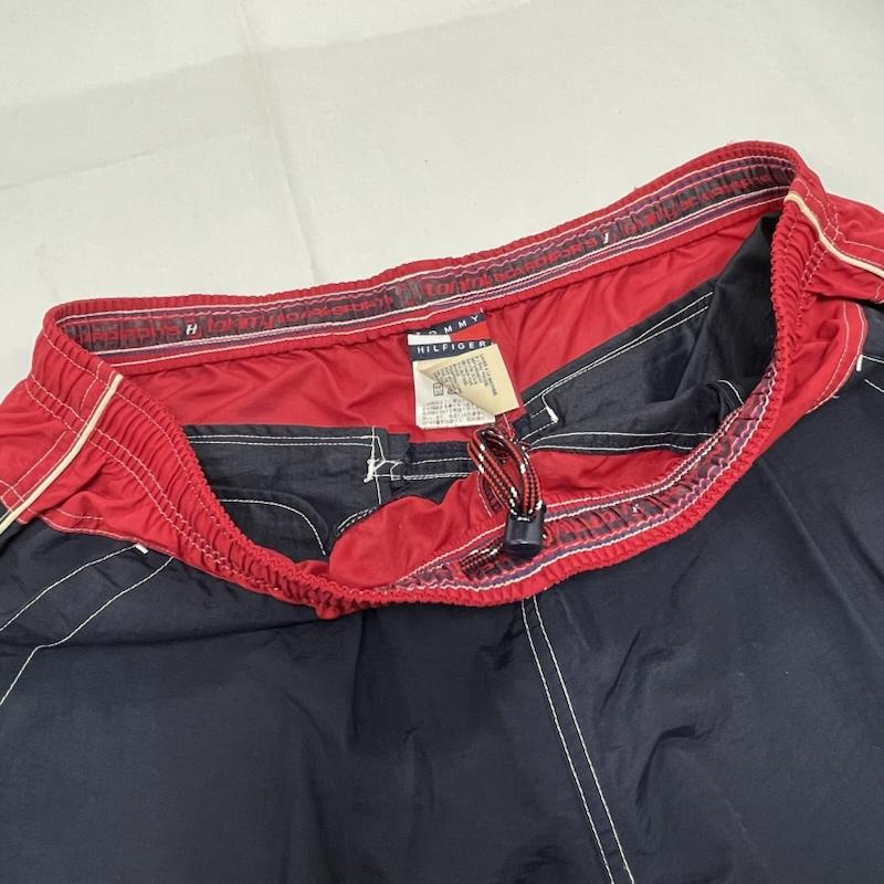 トミーヒルフィガー TOMMY HILFIGER ボトムス ボトムス ナイロン パンツ サイドファスナー 刺繍 ロゴ フラッグ L 無地 X ワンポイント X ロゴ、文字 X 刺繍 紺 / ネイビー / navy X 赤 / レッド / red メンズ USED 古着 中古 50154131